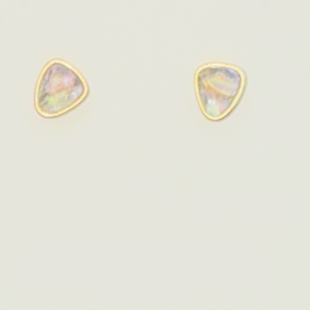 Kendra Schrott Gold Triangle Opal Stud Earrings.  Loved once